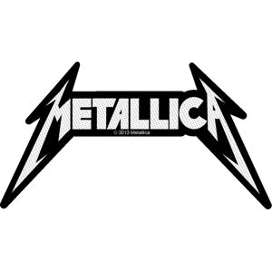 Metallica Shaped Logo Nášivka Biela-Čierna