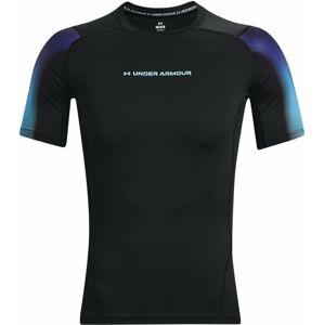Under Armour Men's UA HeatGear Armour Novelty Short Sleeve Black/Blue Surf M