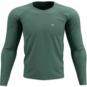 Compressport Training T-Shirt Silver Pine XL Bežecké tričko s dlhým rukávom