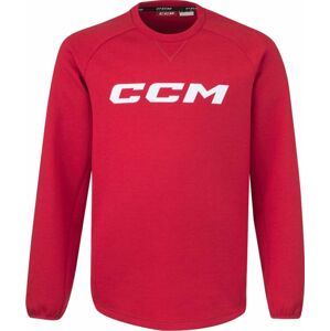 CCM Locker Room Fleece Crew SR Red XL SR Hokejová mikina