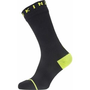 Sealskinz Waterproof All Weather Mid Length Sock With Hydrostop Black/Neon Yellow S Cyklo ponožky