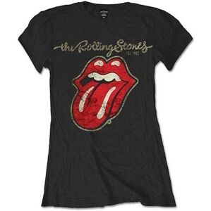 The Rolling Stones Tričko Plastered Tongue Charcoal Grey L