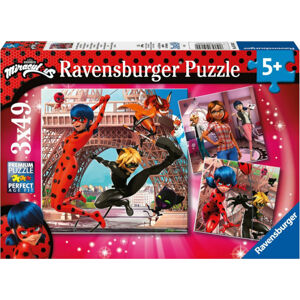 Ravensburger Puzzle Čarovná Lienka a Čierny kocúr 3 x 49 dielov