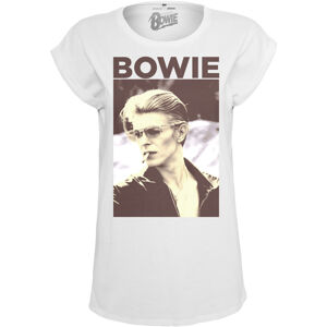 David Bowie Tričko Logo L Biela