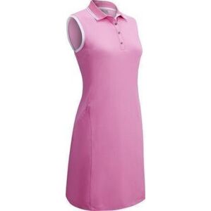 Callaway Ribbed Tipping Womens Polo Dress Fuchsia Pink L