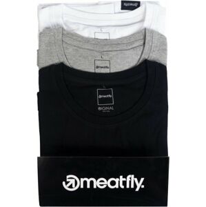 Meatfly Outdoorové tričko Logo T-Shirt Multipack Black/Grey Heather/White L