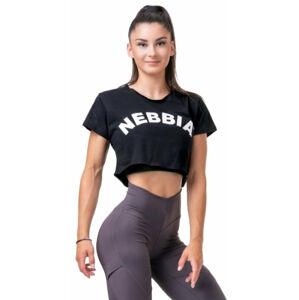 Nebbia Loose Fit Sporty Crop Top Black M Fitness tričko