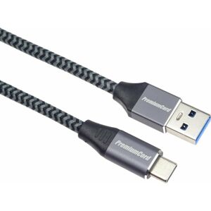 PremiumCord USB-C - USB-A 3.0 Braided Šedá 2 m USB Kábel