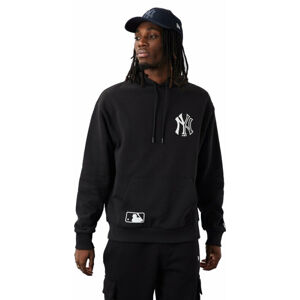 New York Yankees Mikina MLB Half Logo Oversized Hoody Black/White XL