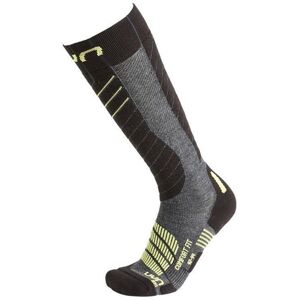 UYN Comfort Fit Mens Socks Medium Grey Melange/Green Lime 39-41