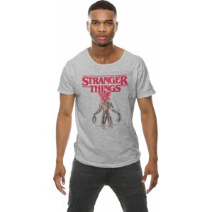 Stranger Things Tričko Logo Demogorgon Šedá L