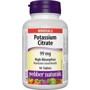Webber Naturals Potassium Citrate 99 mg High Absorption 90 tabs Tablety