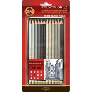 KOH-I-NOOR Sada farebných ceruziek Greys 12 ks