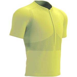Compressport Trail Half-Zip Fitted SS Top Green Sheen/Safety Yellow XL Bežecké tričko s krátkym rukávom