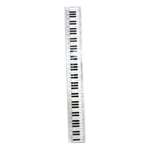 Music Sales Keyboard Design Ruler 30 cm Pravítko Biela-Čierna