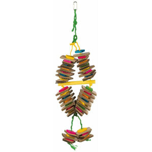 Trixie Toy On A Sisal Rope With Cardboard Coloured Hračka pre vtáky 35 cm
