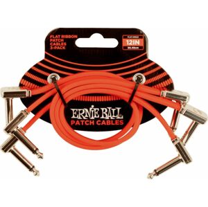 Ernie Ball 12" Flat Ribbon Patch Cable Red 3-Pack Červená 30 cm Zalomený - Zalomený