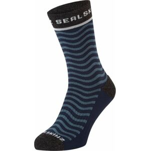 Sealskinz Rudham Mid Length Meteorological Active Sock Navy/Cream L/XL Cyklo ponožky