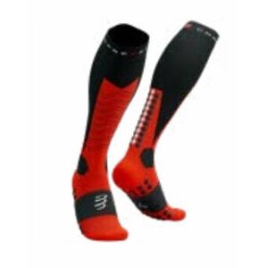 Compressport Ski Mountaineering Full Socks Black/Red T1 Bežecké ponožky