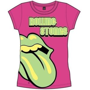 The Rolling Stones Tričko Green Tongue M Hot Pink