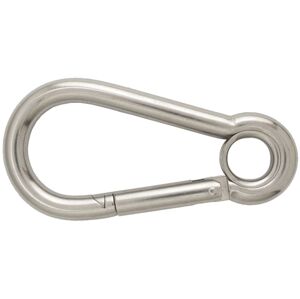 Osculati Carabiner hook polished Stainless Steel with eye 6 mm