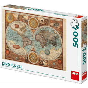Dino Puzzle Mapa sveta z roku 1626 500 dielov