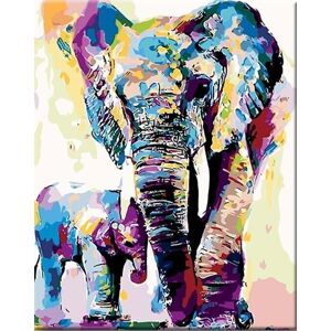 Zuty Maľovanie podľa čísel Maľované slony