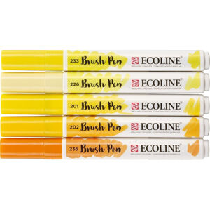 Ecoline Akvarelové perá Brush Pen Žltá 5 ks