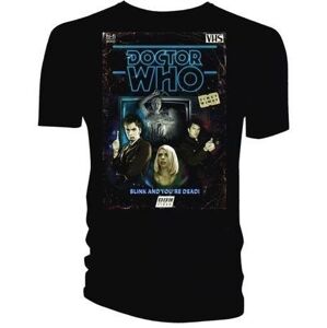 Doctor Who Tričko Retro VHS Cover 10th Doctor Čierna XL