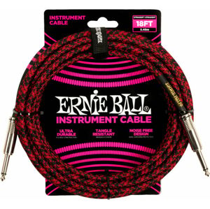 Ernie Ball Braided Straight Straight Inst Cable Červená-Čierna 5,5 m Rovný - Rovný
