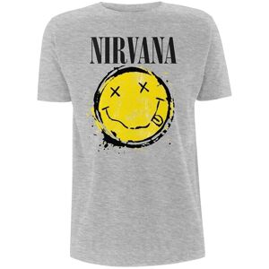 Nirvana Tričko Smiley Splat Šedá XL
