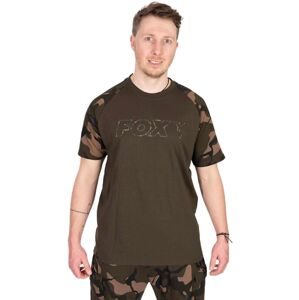 Fox Fishing Tričko Khaki/Camo Outline T-Shirt - 2XL