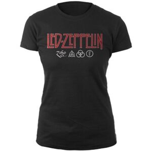Led Zeppelin Tričko Logo & Symbols Čierna 2XL