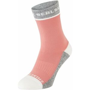 Sealskinz Foxley Mid Length Women's Active Sock Pink/Light Grey/Cream L/XL Cyklo ponožky