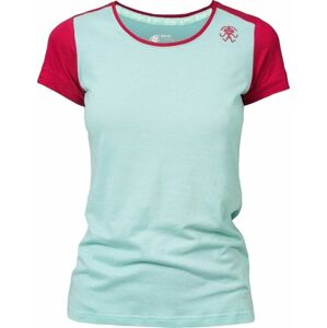 Rafiki Chulilla Lady T-Shirt Short Sleeve Eggshell Blue/Earth Red 38 Outdoorové tričko