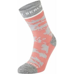 Sealskinz Reepham Mid Length Women's Jacquard Active Sock Pink/Light Grey Marl/Cream L/XL Cyklo ponožky