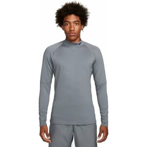 Nike Dri-Fit Warm Long-Sleeve Mens Mock Smoke Grey/Black L