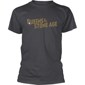Queens Of The Stone Age Tričko Text Logo XL Šedá