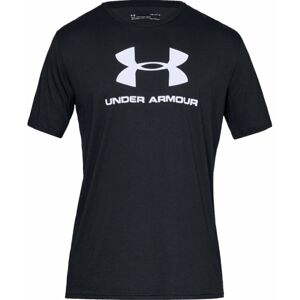 Under Armour Men's UA Sportstyle Logo Short Sleeve Black/White L Fitness tričko