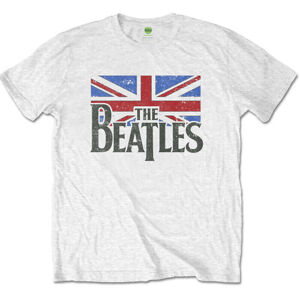 The Beatles Tričko Logo & Vintage Flag Biela 11 - 12 rokov