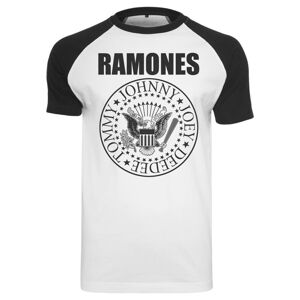 Ramones Tričko Circle Raglan Biela-Čierna XL