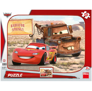 Dino Puzzle Autá Bleskový McQueen a Mater 12 dielov
