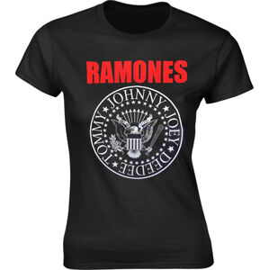 Ramones Tričko Red Text Seal Logo Čierna XL