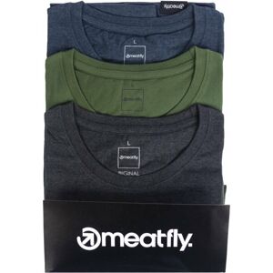 Meatfly Outdoorové tričko Basic T-Shirt Multipack Heather-Olive-Navy Heather L