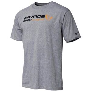 Savage Gear Tričko Signature Logo T-Shirt Grey Melange L