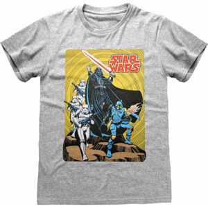 Star Wars Tričko Vader Retro Poster Šedá XL