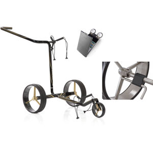 Jucad Carbon 3-Wheel Deluxe SET Black/Gold Manuálny golfový vozík