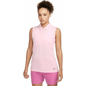 Nike Dri-Fit Victory Womens Sleeveless Golf Polo Medium Soft Pink/Black M