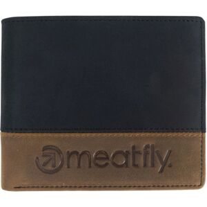 Meatfly Eddie Premium Leather Wallet Black/Oak Peňaženka