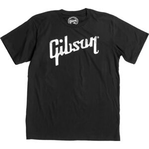 Gibson Tričko Distressed Logo Čierna XL